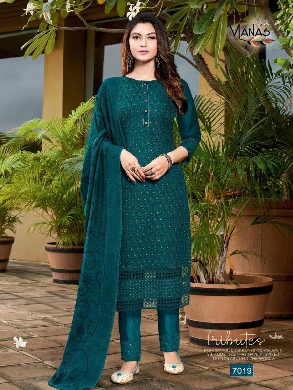 Manas Schiffli 4 Georgette Designer Readymade Salwar